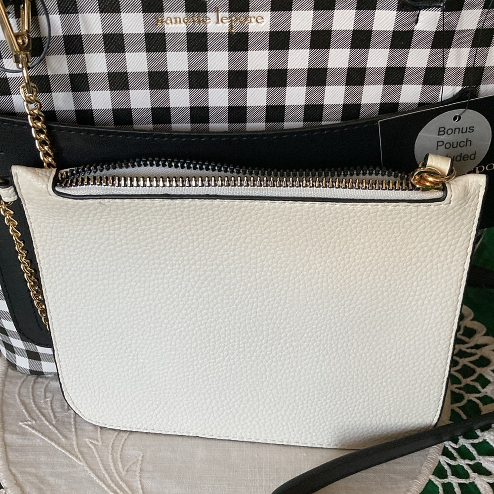 NWT NANETTE LEPORE Black/white gingham, appx 9” high, 13” x 5”. $63 - Picture 11 of 11